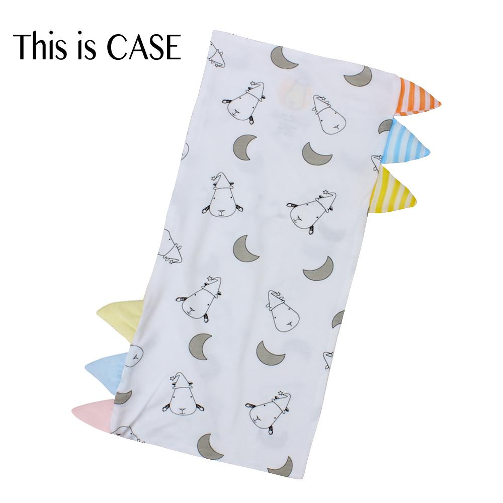 Bed-Time Buddy Case Small Moon & Sheepz White with Color & Stripe tag - Medium