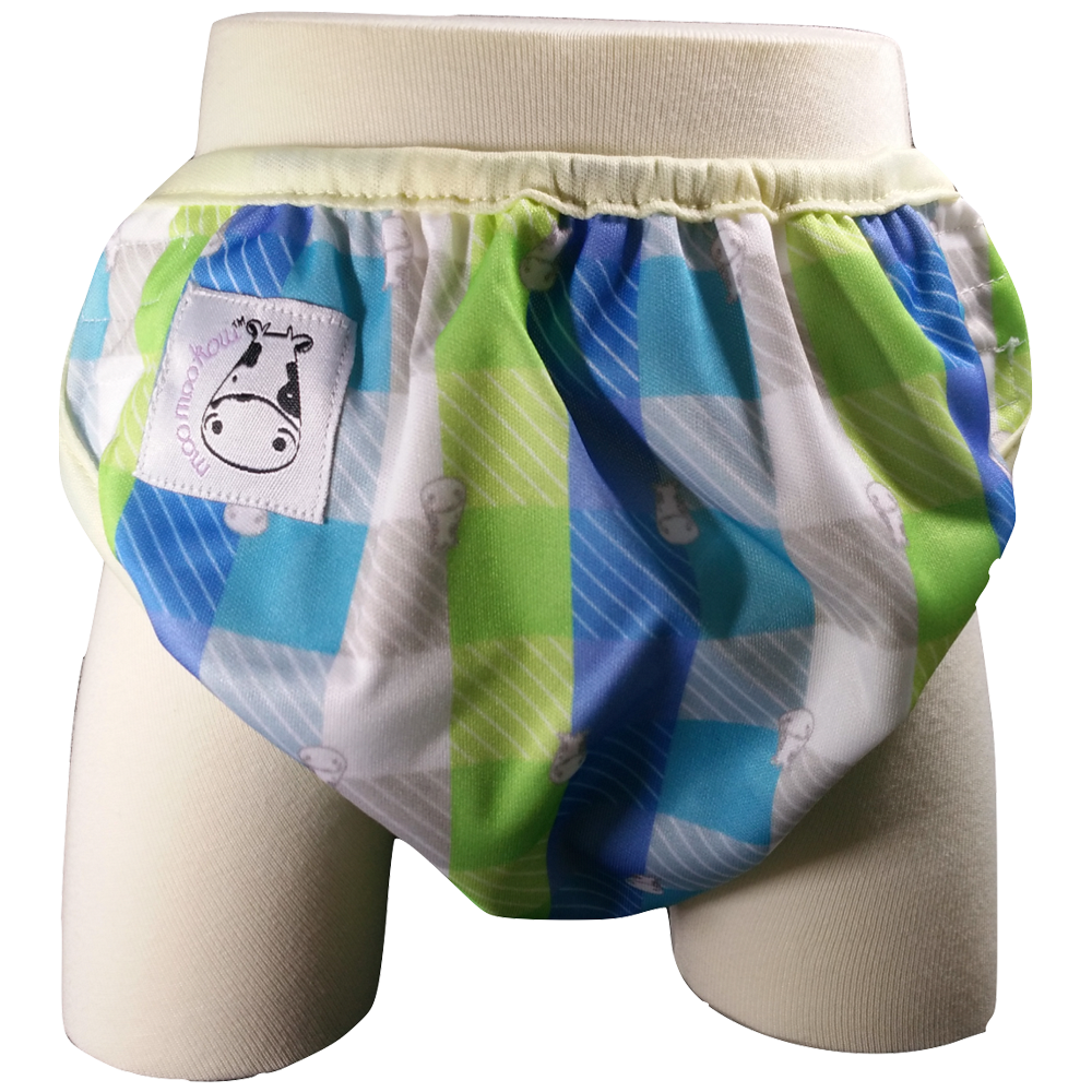 One Size Swim Diaper Checkers with Butter Border
