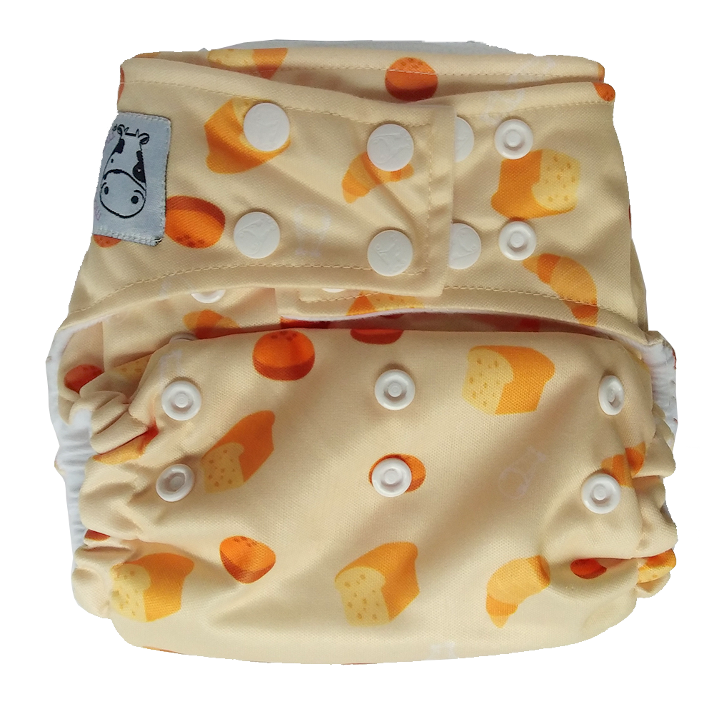 BAMBOO Cloth Diaper One Size Snap - Bread