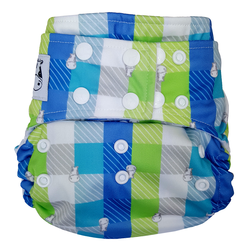 BAMBOO Cloth Diaper One Size Snap - Checkers