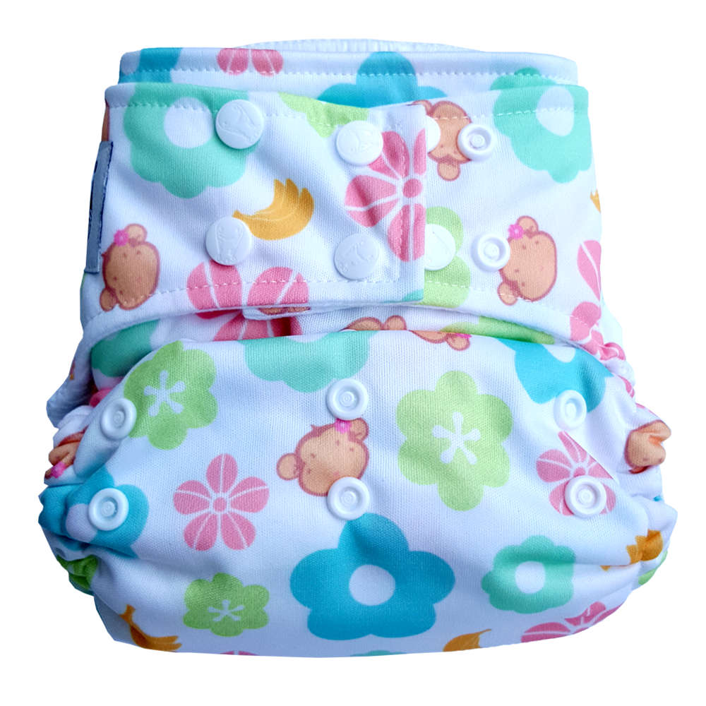 Cloth Diaper One Size Snap - Mooky Flower