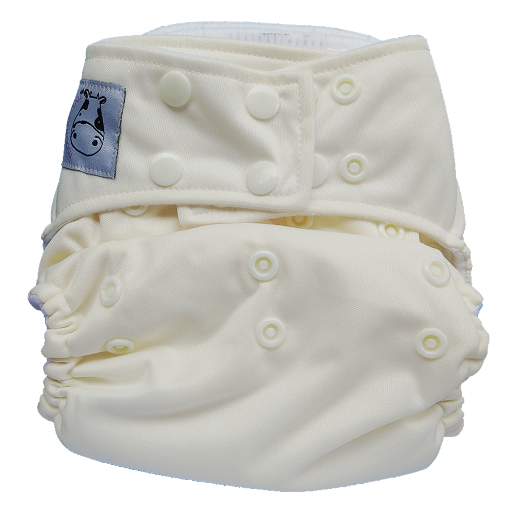 Cloth Diaper One Size Snap - White